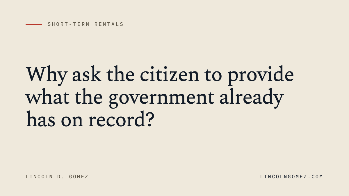 Pull quote: Why ask the citizen to provide what the government already has on record?