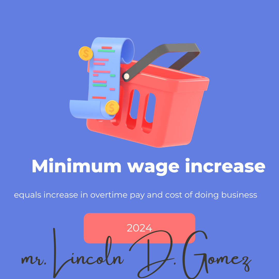 Chart comparing Aruba's 2023 and 2024 minimum wage increases