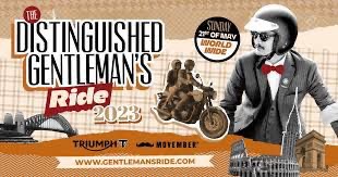 Poster for the 2023 Distinguished Gentleman's Ride, a charity motorcycle event