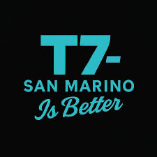 Graphic reading T7 - San Marino Is Better, referring to the San Marino registration prefix