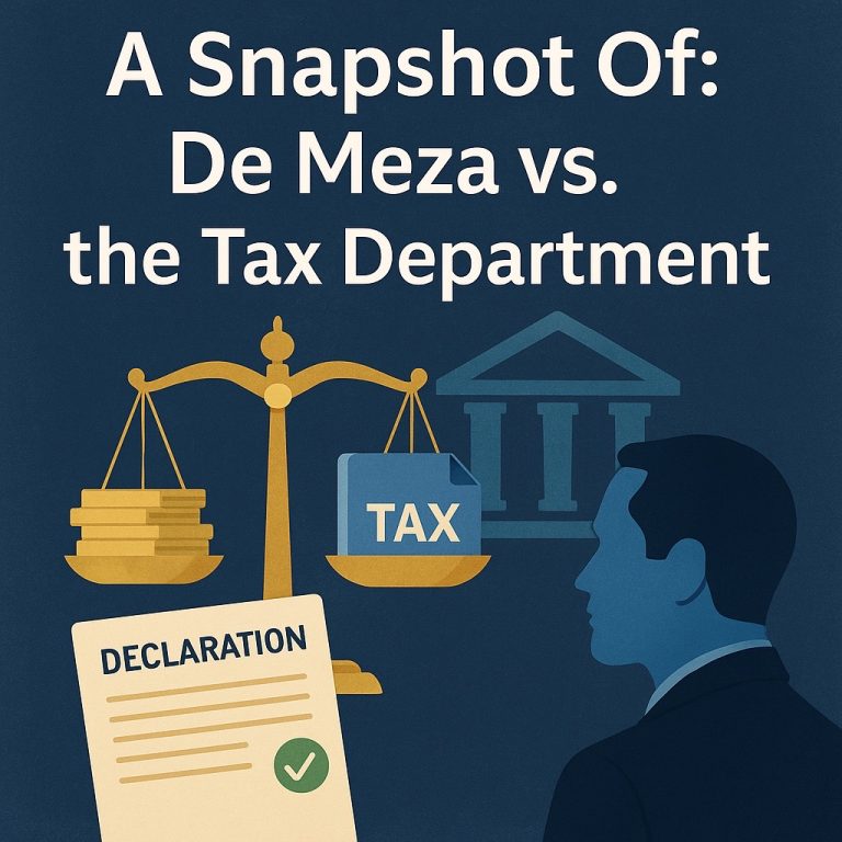 A Snapshot Of: De Meza vs. the Tax Department