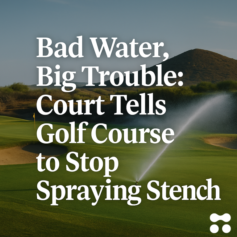 Bad Water, Big Trouble: Court Tells Golf Course to Stop Spraying Stench
